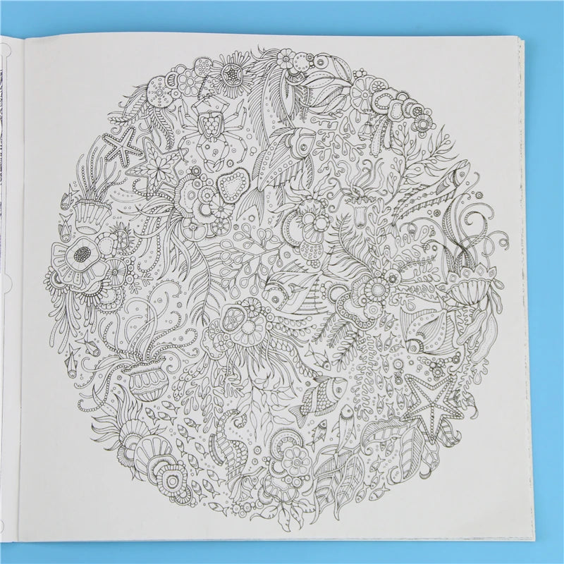 1 peça, 24 páginas, mandalas, livro de colorir de flores para crianças e adultos, alivia o estresse, mata o tempo, grafite, pintura, desenho, livro de arte