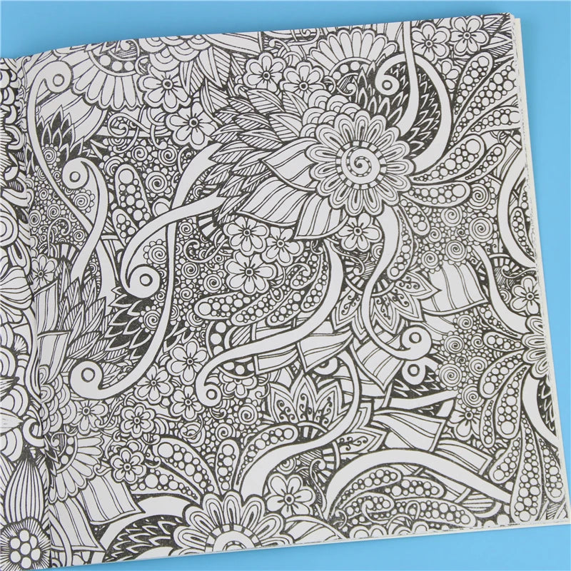 1 peça, 24 páginas, mandalas, livro de colorir de flores para crianças e adultos, alivia o estresse, mata o tempo, grafite, pintura, desenho, livro de arte