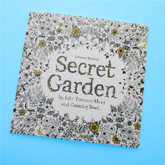 Livro de colorir Secret Garden, edição em inglês, com 24 páginas, para crianças e adultos, para aliviar o estresse, matar o tempo, pintar e desenhar