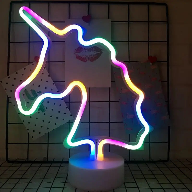 Luz de neon LED USB para letreiro, lâmpada noturna de flamingo para festas de Natal, decoração de casamento, presente para casa, luz de neon em forma de coração
