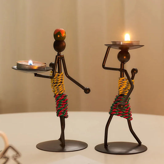Castiçal de ferro vintage americano metálico, suporte para velas, jantar romântico, decoração de mesa para casa, presente de aniversário