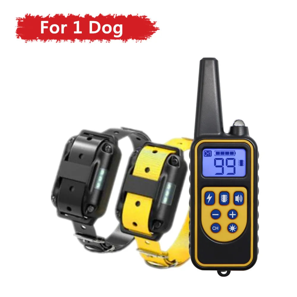 Coleira elétrica para treinamento de cães, antilatidos, à prova d'água, recarregável, controle remoto para animais de estimação, para todos os tamanhos, choque, vibração, som