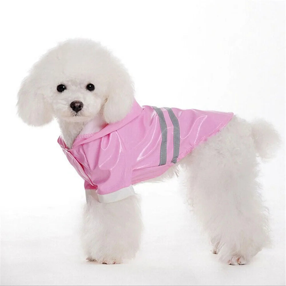 Capa de chuva para cachorro, roupas refletivas para filhotes de estimação, jaqueta de chuva para cachorro pequeno, à prova d'água, yorkshire, poodle, bichon, pomeranian, schnauzer, corgi