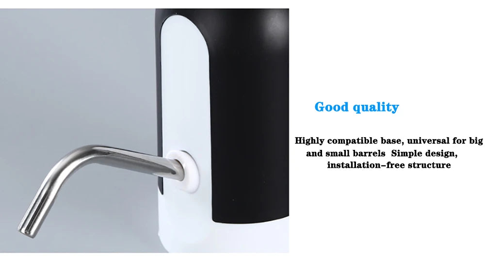 Bomba para garrafa de água com carregamento USB, dispensador elétrico automático de água, bomba para garrafa de água, interruptor automático, dispensador de bebidas