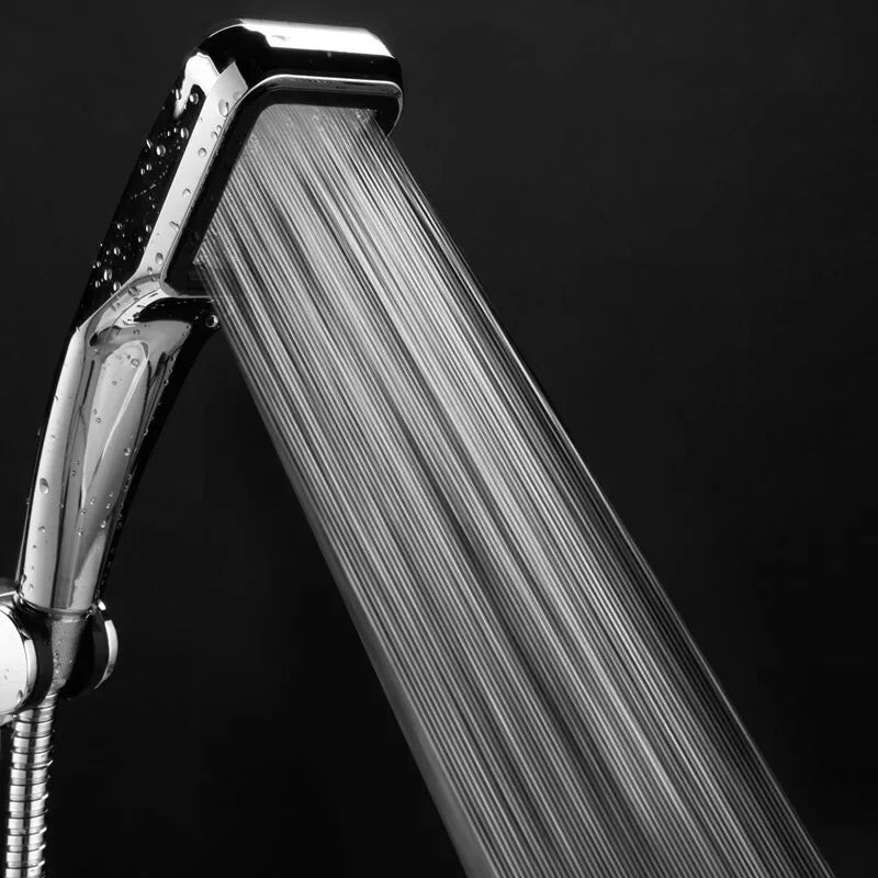 Chuveiro de alta pressão com 300 furos, economia de água e fluxo de chuva com bico pulverizador ABS cromado, acessórios quadrados para banheiro