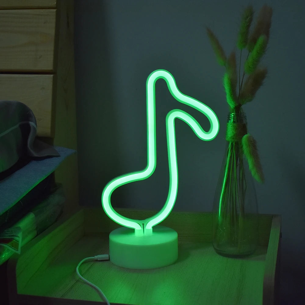 Luz de neon LED USB para letreiro, lâmpada noturna de flamingo para festas de Natal, decoração de casamento, presente para casa, luz de neon em forma de coração