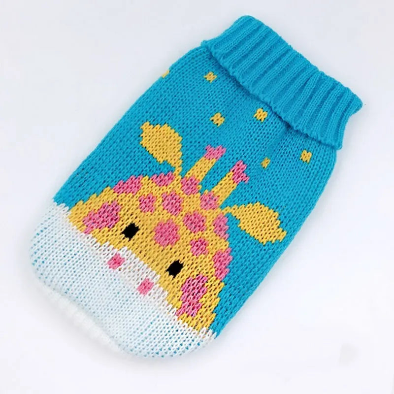 Roupas de cachorro de desenho animado de Natal, suéter quente para gatos, suéter para cães pequenos, roupas para animais de estimação, casaco de tricô, pano de crochê, jersey Perro 30S1