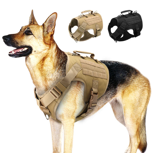 Arnês tático para cães, colete de treinamento militar para cães pastor alemão, colete molle para cães de médio e grande porte