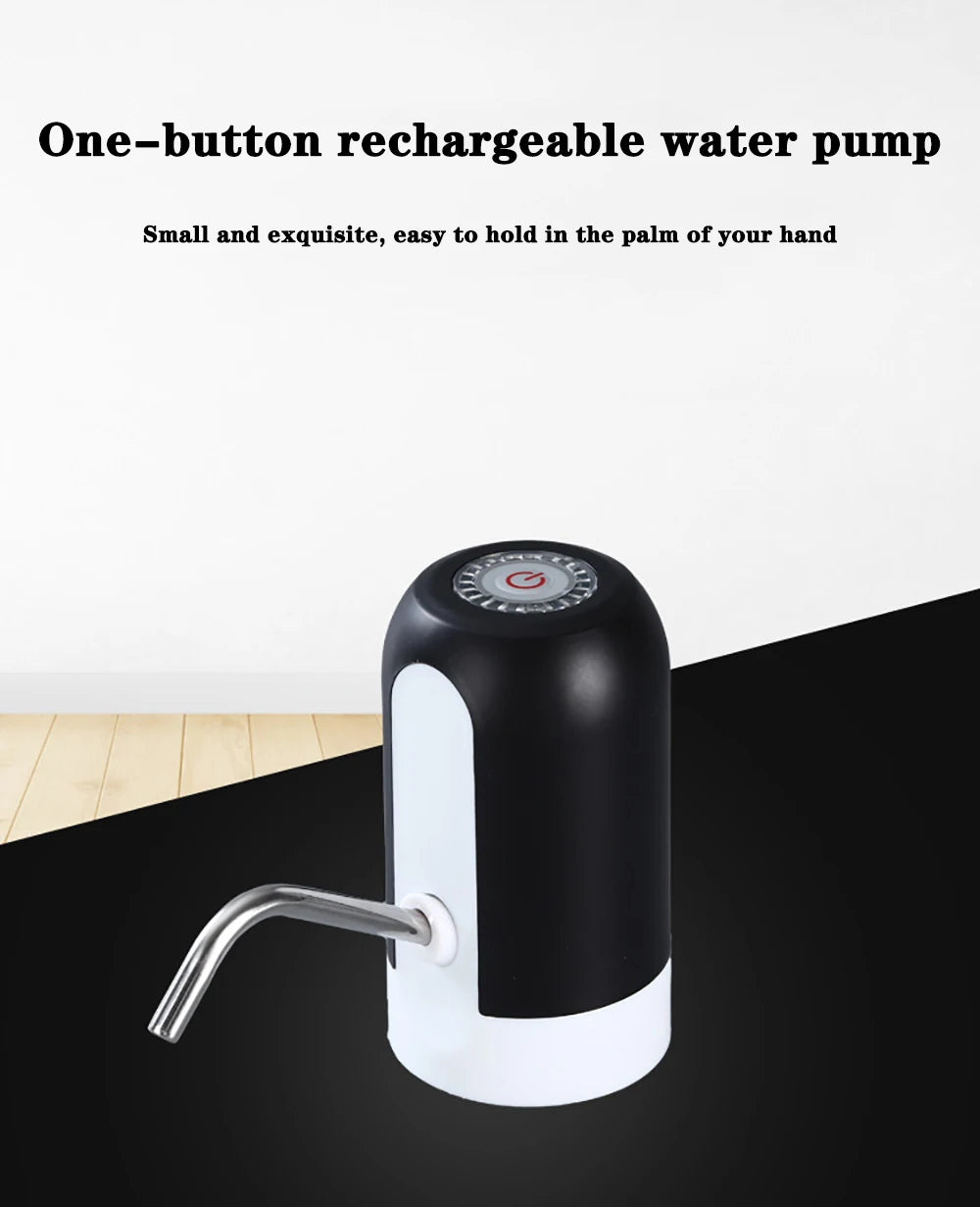 Bomba para garrafa de água com carregamento USB, dispensador elétrico automático de água, bomba para garrafa de água, interruptor automático, dispensador de bebidas
