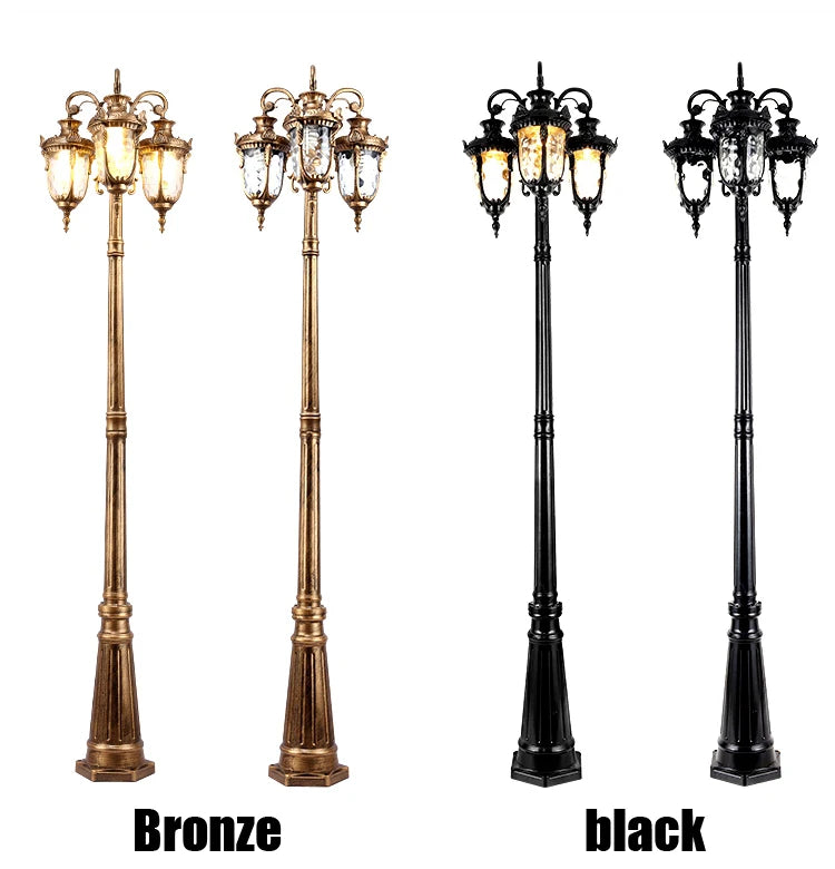 (H≈2,3M) Luzes de jardim, luzes de rua, gramado, flores, luzes de parque, à prova d'água, para áreas externas, vila, postes altos, luzes de paisagem