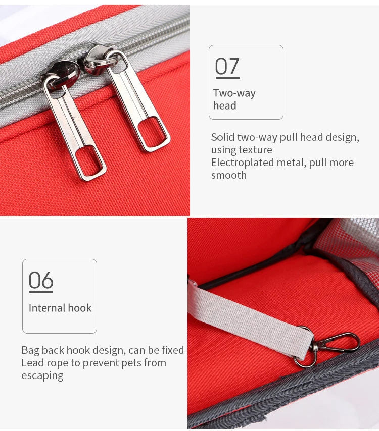 Mochila transparente para transporte de animais de estimação, grande capacidade, portátil, para cães e gatos, com zíper, respirável e resistente para transporte em viagens
