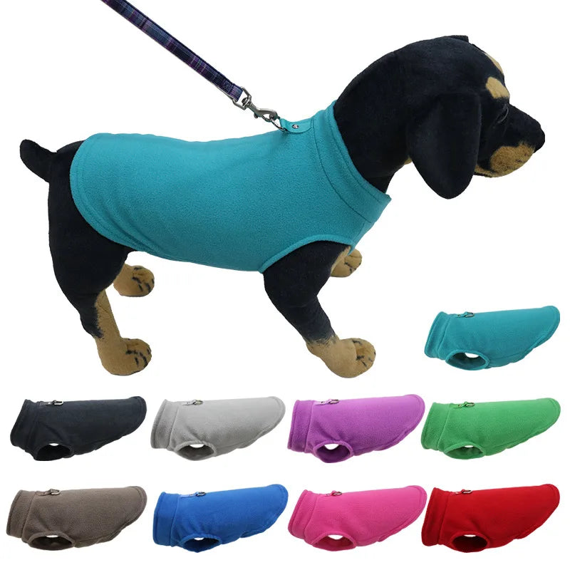Roupas de inverno quentes de lã para cães, jaqueta macia para animais de estimação, colete com argola em D para filhotes pequenos, casaco para gatos, chihuahua, buldogue francês, fantasia de pug