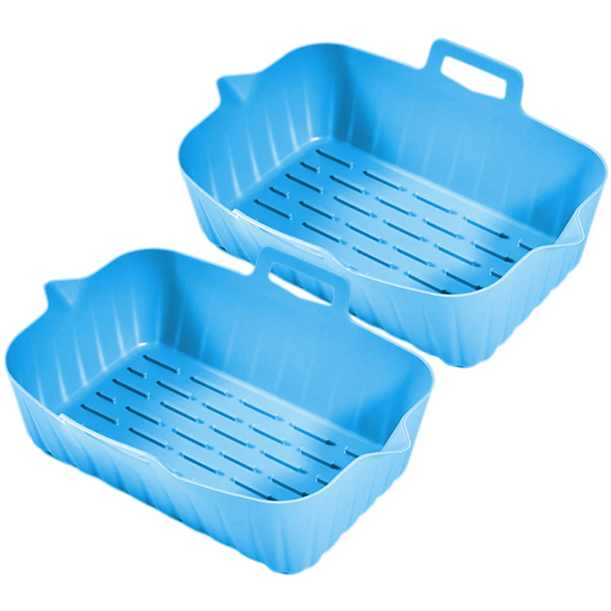 2 peças de forros de silicone para fritadeira de ar, 7,5 polegadas, acessórios para fritadeira de ar quente, molde para assar, bandeja quadrada antiaderente reutilizável