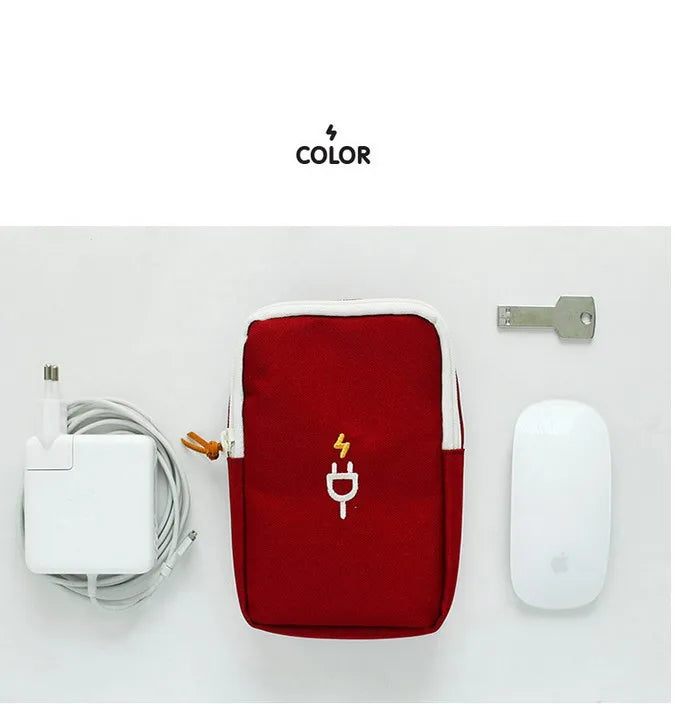 Carregador portátil de viagem, cabo de fone de ouvido, bolsa digital, bolsa de armazenamento, organizador de gadgets de viagem, acessórios eletrônicos, estojo de armazenamento
