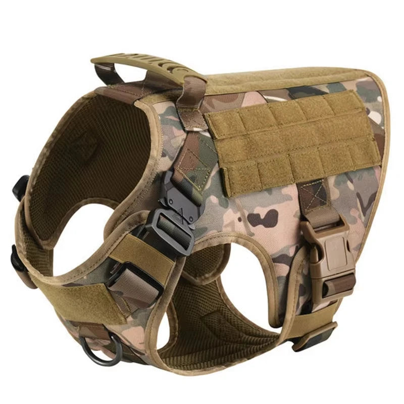 Conjunto de peitoral e guia para cães grandes, colete de treinamento para pastor alemão malinois, colete e coleira para cães de médio e grande porte