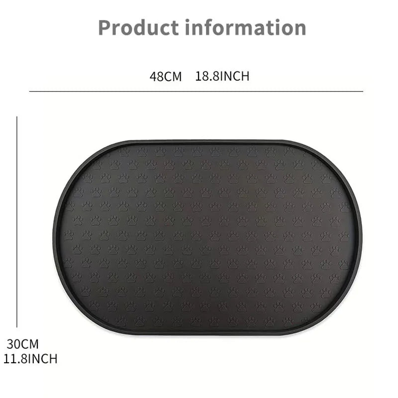 Tapetes para refeições de animais de estimação disponíveis em 6 cores, tapetes para alimentação de cães, tapetes para alimentação de cães de estimação, material de silicone, formato oval, fácil de limpar