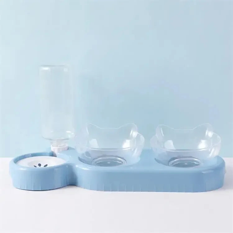 Tigela automática para gatos e animais de estimação, alimentador 3 em 1, tigela para comida de cachorro e gato com bebedouro, tigela dupla com suporte elevado, tigelas para gatos