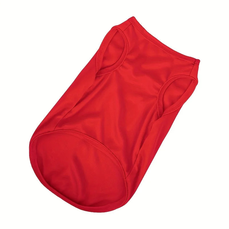 Roupas para animais de estimação de cor sólida, camisa para filhotes, camiseta para cachorro, colete macio e confortável e respirável para cães, roupas de verão para animais de estimação