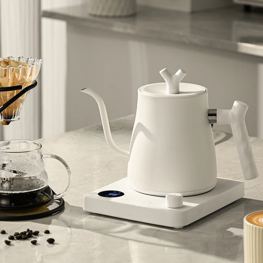 Chaleira elétrica de pescoço de ganso de 1000 W, cafeteira de aço inoxidável 304 de 1000 ml, temperatura inteligente, display LED para café e chá