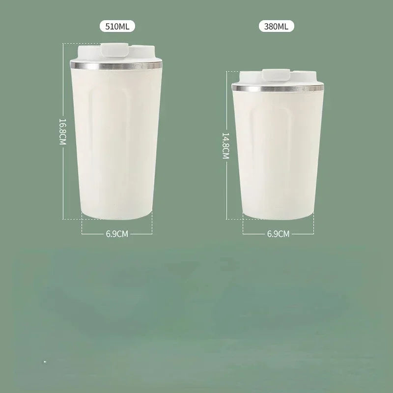 Caneca térmica de viagem de aço inoxidável 380/510ml para café, à prova de vazamento, garrafa térmica, chá, café, garrafa térmica a vácuo, copos isolados, quente
