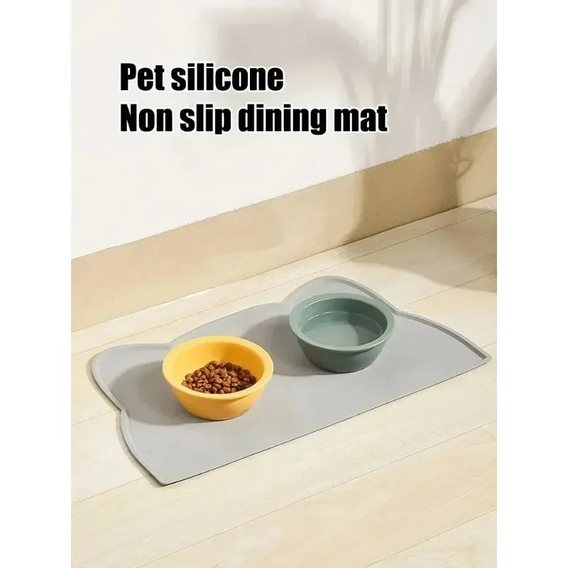 Silicone Pet Food Mat Easy To Clean Cat Dog Food Mat Pet Supplies Waterproof Spill-Proof Food-Grade Bowl Mat BPA Free Large Size
