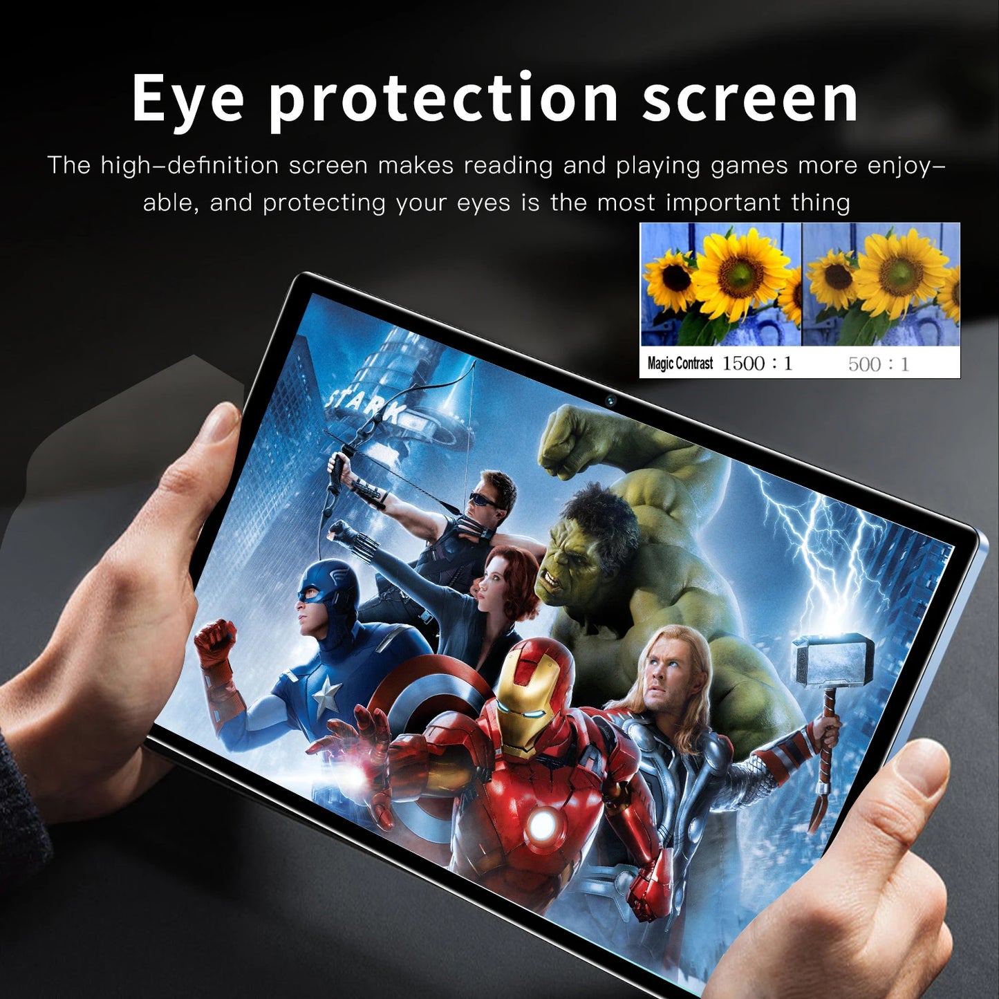 Tablet de 10,1 polegadas mais vendido em 2024 com 4 GB de RAM, 64 GB de ROM, sistema Android 11, reprodutor de músicas, versão global, tablet de 5000 mAh