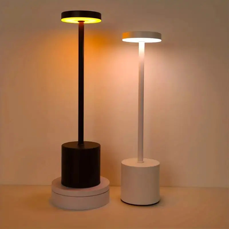 1/2 peças abajur de mesa em formato de I abajur de mesa de bar abajur de mesa de cabeceira retrô abajur de mesa LED recarregável com sensor de toque 3 cores