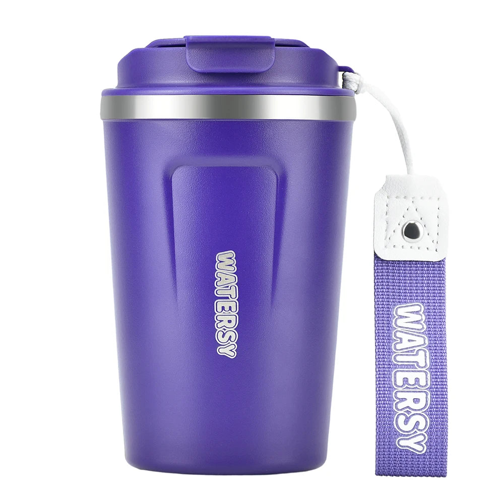 Caneca térmica de aço inoxidável 380ml para café, parede dupla, com isolamento a vácuo, para escritório, casa, viagem, carro, caneca