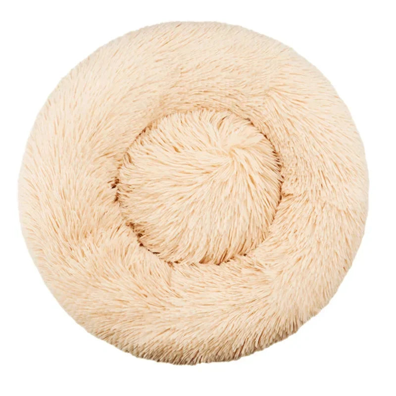 Cama redonda para animais de estimação para cães grandes, médios e pequenos, cama macia para gatos, cama longa e macia para cães, casa para cães, casa quente para dormir no inverno