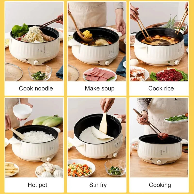 Panela elétrica multicooker de 220 V, camada única/dupla, 1 a 2 pessoas, panela antiaderente doméstica, panela de arroz, utensílios de cozinha