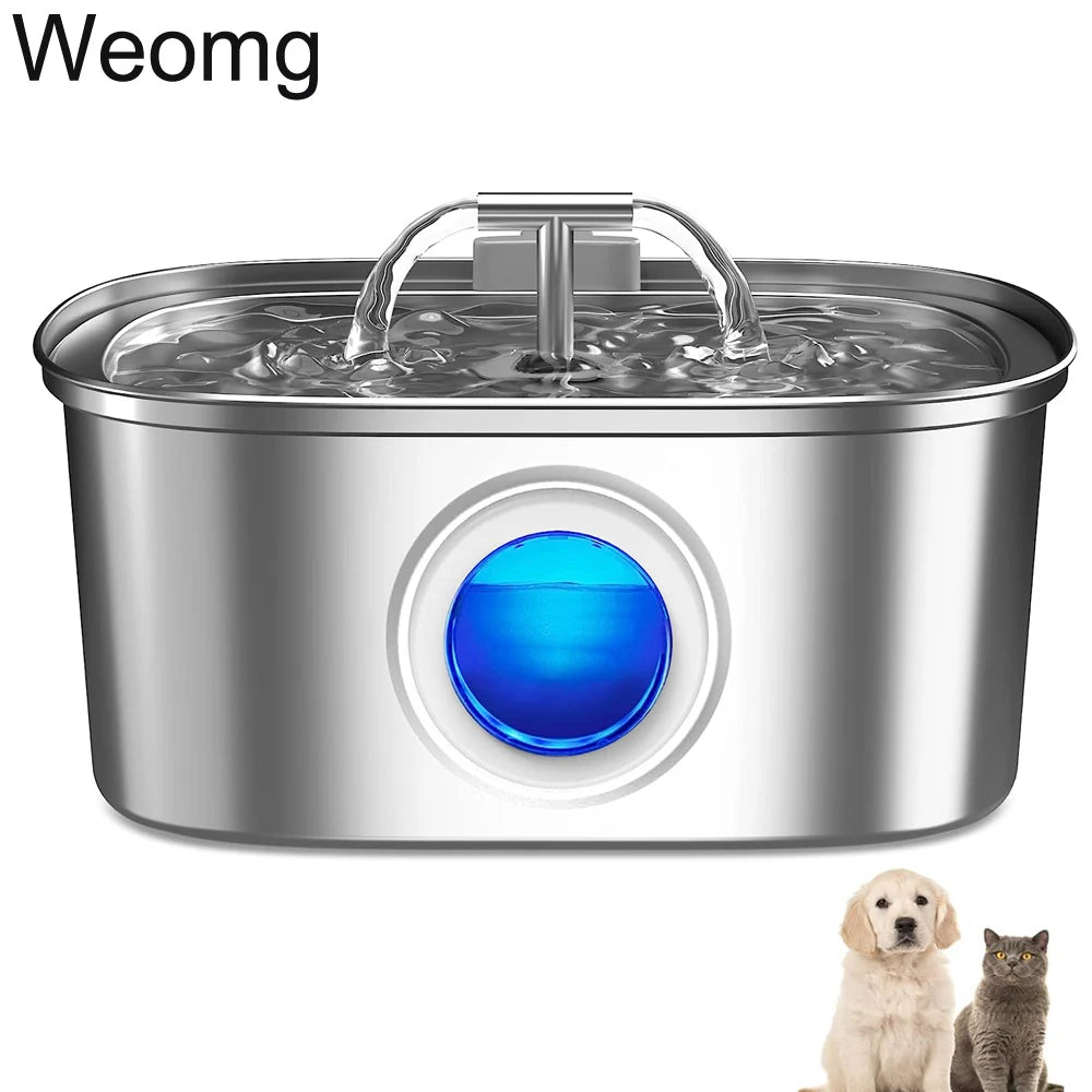 Bebedouro automático para gatos de 3,2 L, aço inoxidável, dispensador de água para cães de estimação, bomba ultrassilenciosa, fonte de água para vários animais de estimação