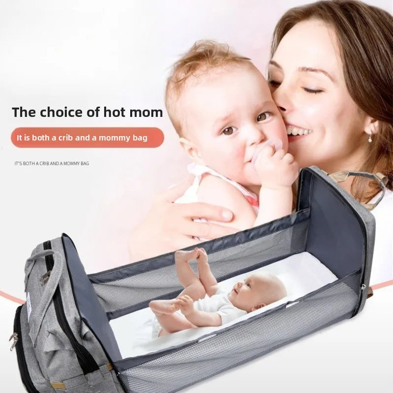 A nova cama dobrável tipo mochila de 2025 é uma cama portátil para bebês, ideal para viagens e passeios, além de ser uma cama tipo mochila resistente à pressão.