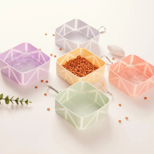 Foldable Dog Bowl 500ml Pet Food Container Dog food and water Feeder manual Pets Food dispenser for Puppy Kitten Car
