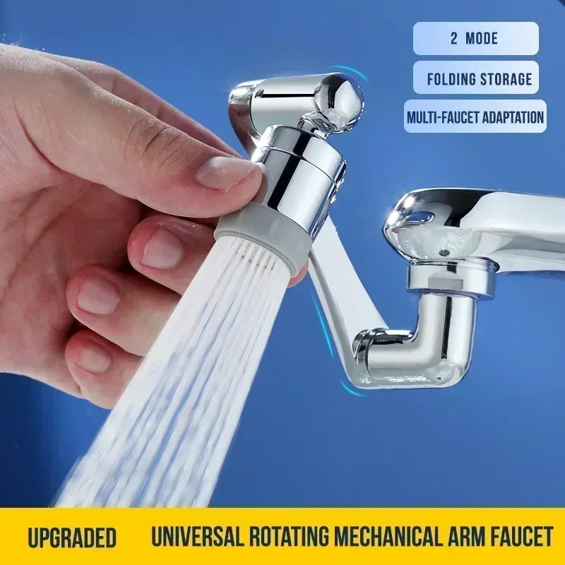 Extensor de torneiras com rotação universal de 1080°, cabeça de pulverizador, braço de robô de cozinha, extensão de torneira, aerador, misturador, borbulhador, bico de torneira de água