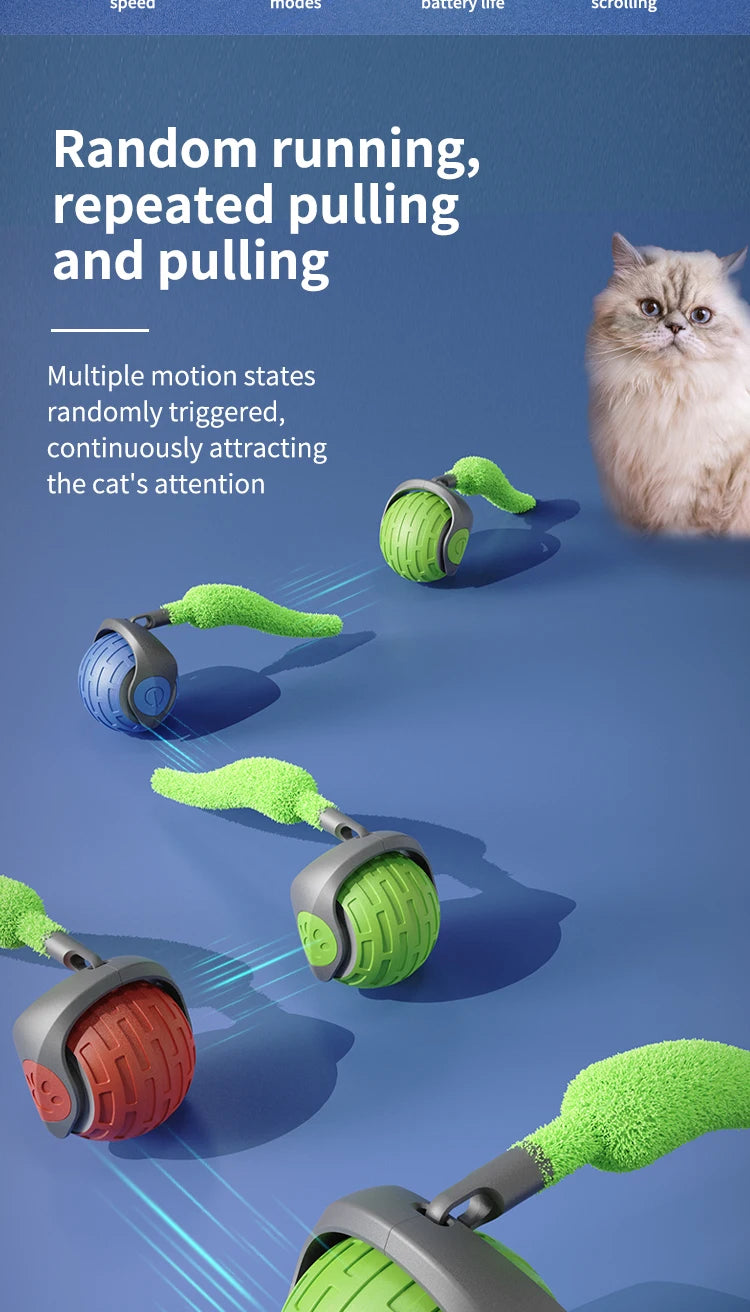 Brinquedos inteligentes interativos para gatos, bola elétrica com rolamento automático para gatos, gatinhos, animais de estimação, treinamento automático, brinquedo recarregável por USB