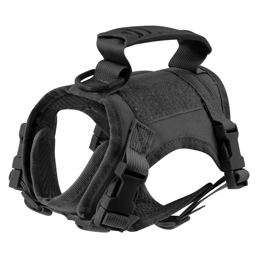 Arnês tático para cães de raças pequenas, colete ajustável para cães de serviço militar, acessórios para treinamento e trabalho