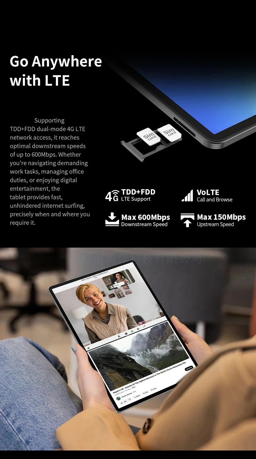 Tablet Android 14 de 14 polegadas com firmware global, tela FHD 2K, 16 GB e 512 GB, novo firmware global de 2025, compatível com Android 14, 5G e Wi-Fi, com suporte para GPS e laptop