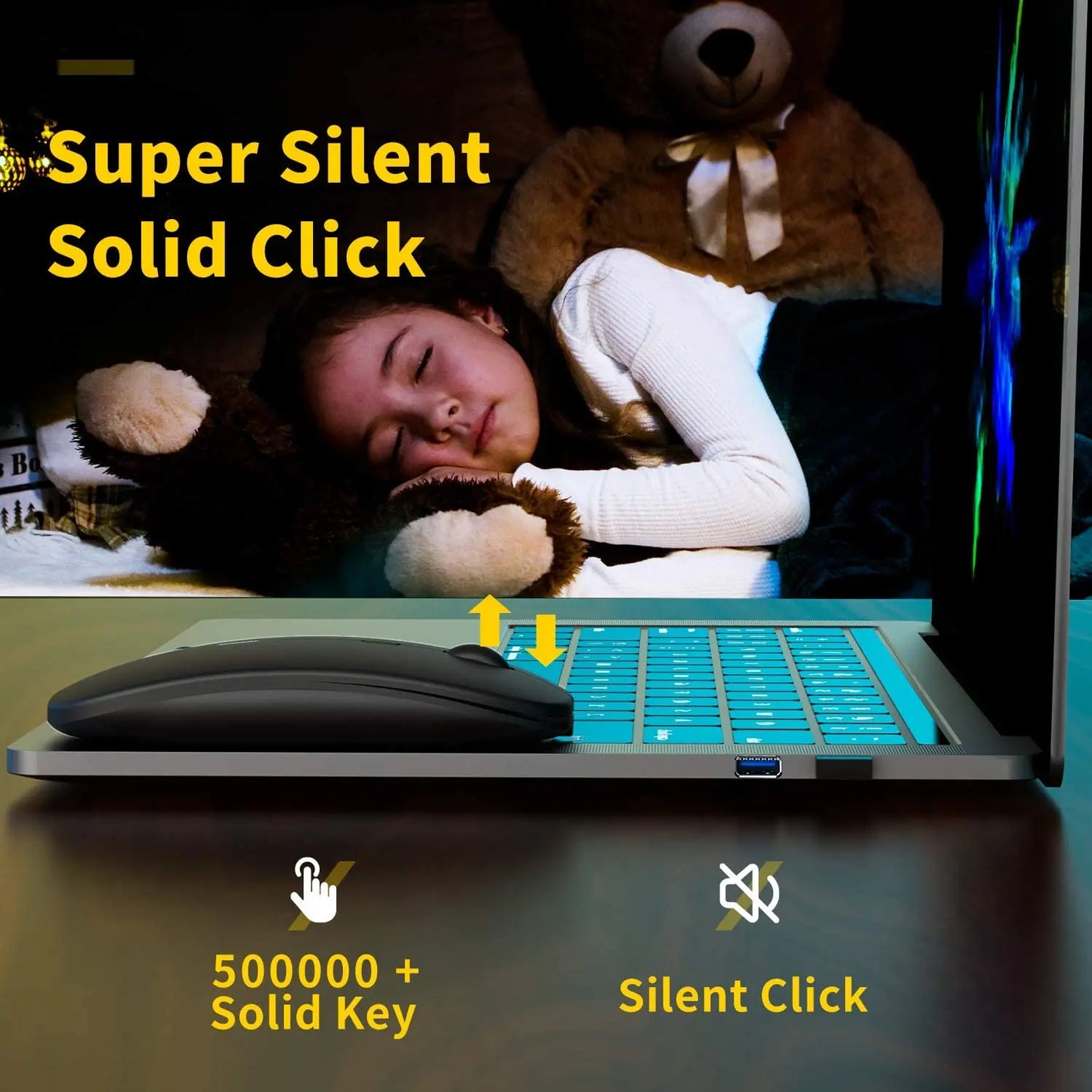 Mouse gamer sem fio, silencioso e mágico, adequado para laptops e tablets, com versões alimentadas por bateria e recarregáveis