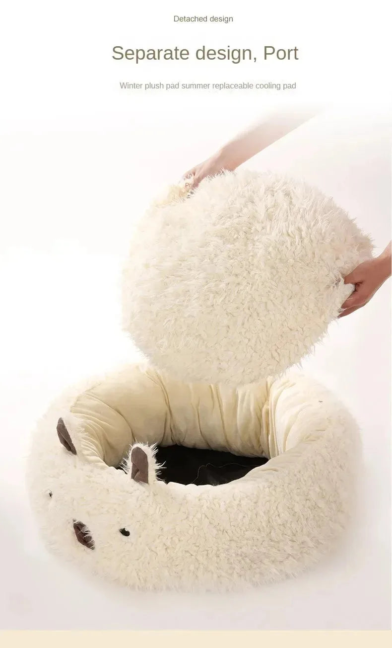 Bed for Cats Warm Cushions Accessories Pet Products Winter Supplies Dog Mat Goods Things Beds Accessory Puppy Basket House