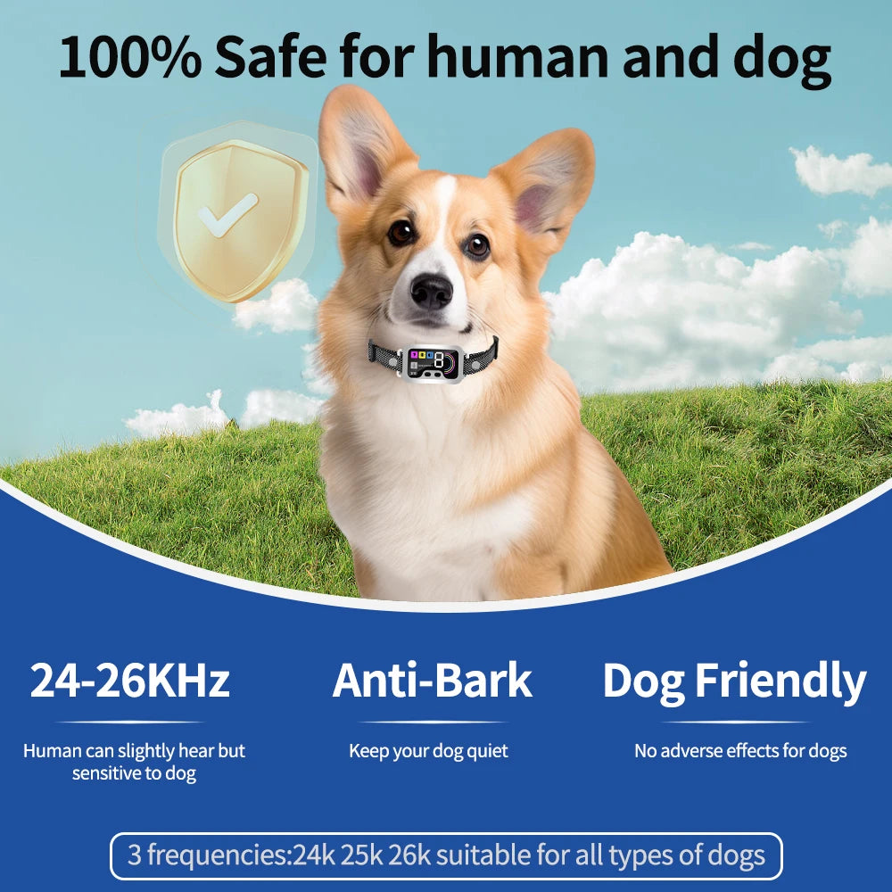 PUPOPAN Dog Training Collar for Large Dogs - Shock Collar with 3 Training Modes Waterproof Electric Shockers And Training Icons