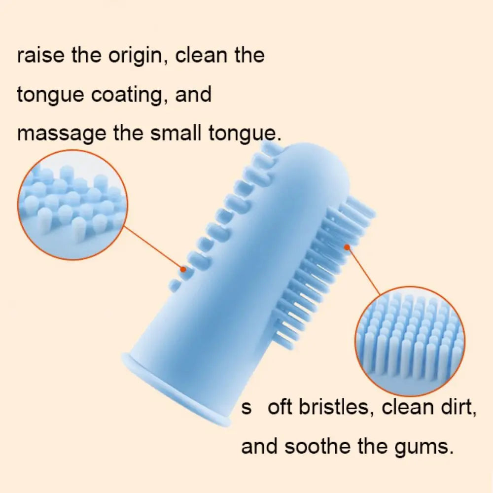 Silicone Pet Finger Toothbrush Bite Resistant Soft Cats Mouth Cleaner 360° Cleaning Pet Teeth Cleaning Fingertips for Cats Dogs