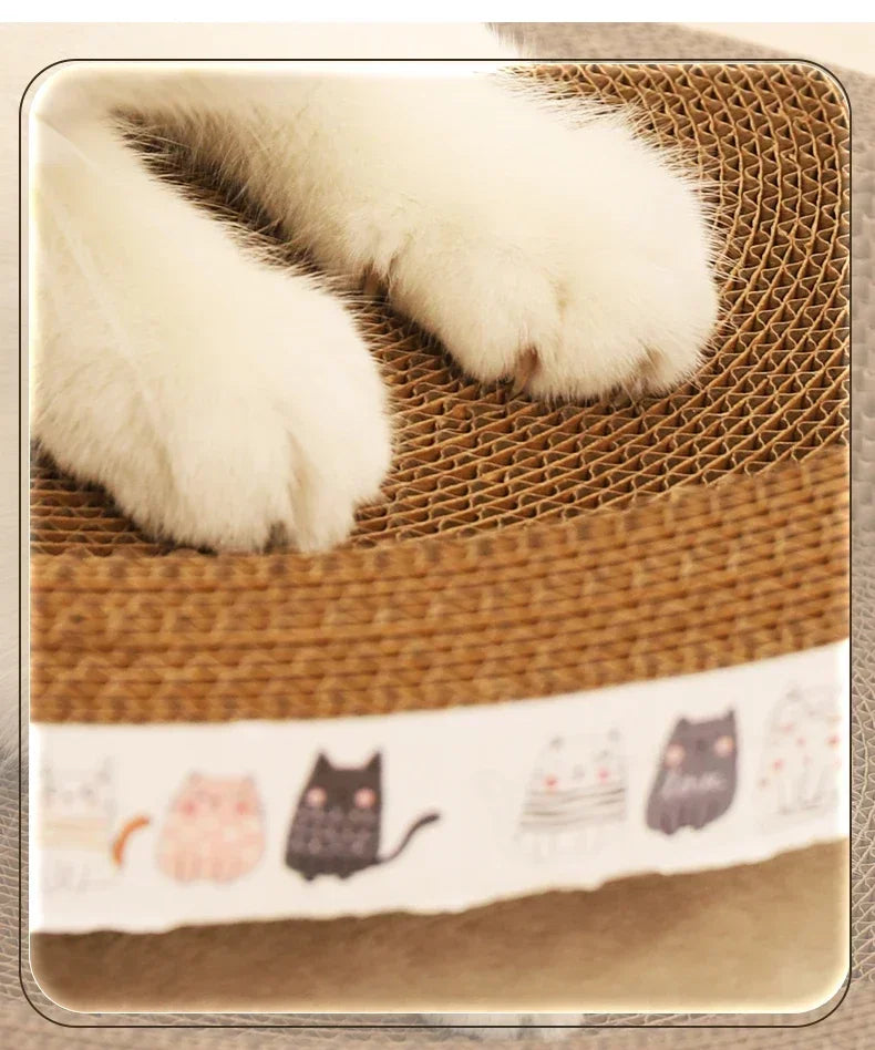 Arranhador ondulado para gatos, redondo, oval, com garras de moagem, resistente ao desgaste, cama para gatos, acessórios para gatos