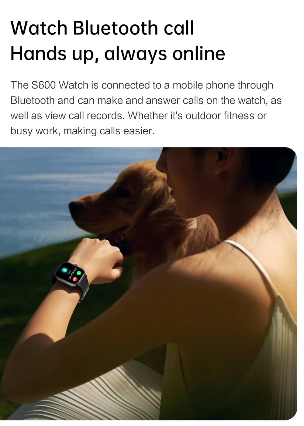 Relógio inteligente 2025 2.01'' Bluetooth com chamada, reprodução de música, relógio fitness esportivo à prova d'água para homens e mulheres, iPhone e Android