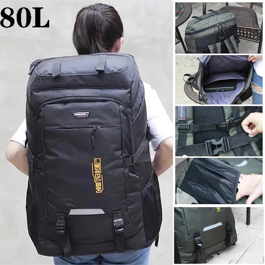 Mochila masculina de 80L e 50L para atividades ao ar livre, escalada, viagem, esportes, acampamento, caminhada, mochila escolar para homens, mulheres e mulheres