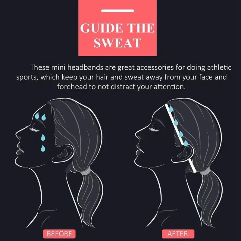 3 peças de faixas de cabelo esportivas antiderrapantes para corrida, elásticas e respiráveis ​​para ioga, faixas de cabelo para mulheres e homens, guia de suor para fitness