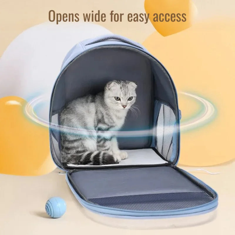 Mochila para gatos de grande capacidade para atividades ao ar livre - Mochila portátil de ombro para animais de estimação, respirável, confortável para viagens/caminhadas, fácil de transportar