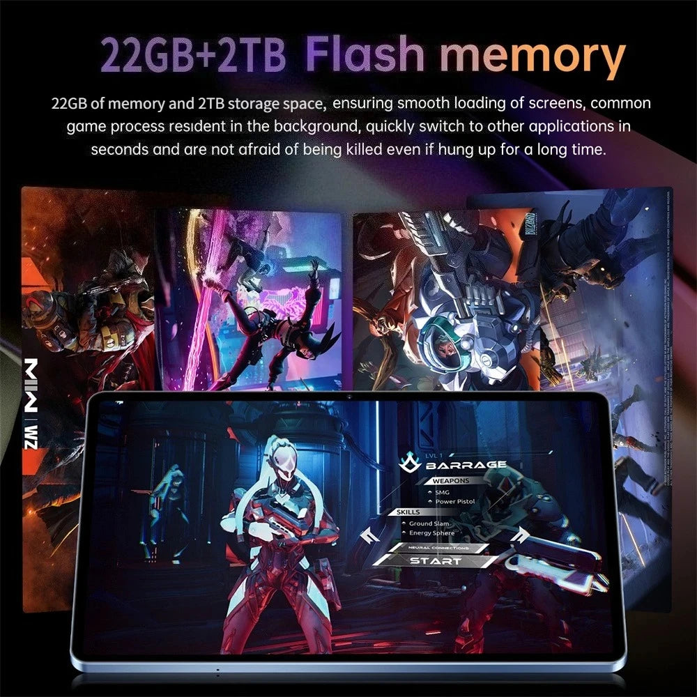 Tablet PC Pad 7SPro 10.1" Original 5G Dual SIM Tablets Tab Android 15 22GB + 2TB 10000mAh Com teclado Laptop Para Crianças