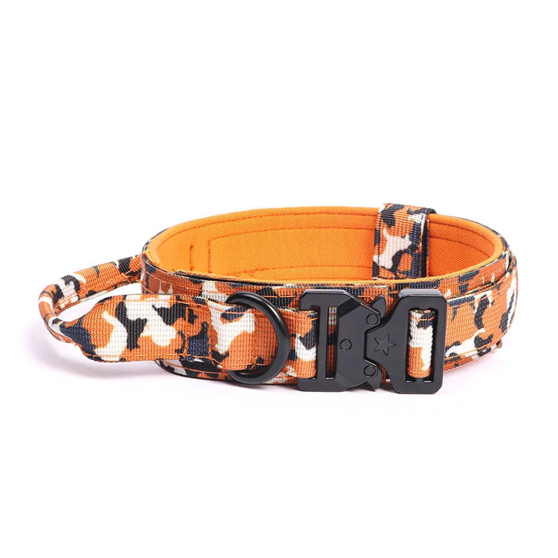 Pet Collar Tactical Collar Outdoor Training Adjustable Explosion-Proof Neck Collar Tactical Dog Collar Traction Rope