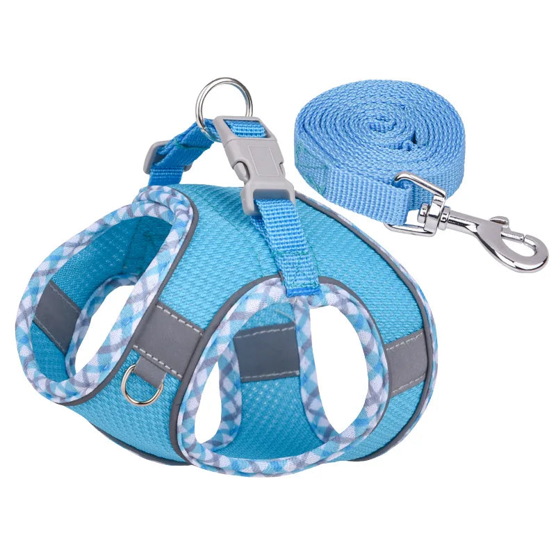 Outdoor Walking Pincher Dog Harness and Leash Set for Small Medium Dogs Chihuahua mascotas Vest Harnesses Pomerian Accessories