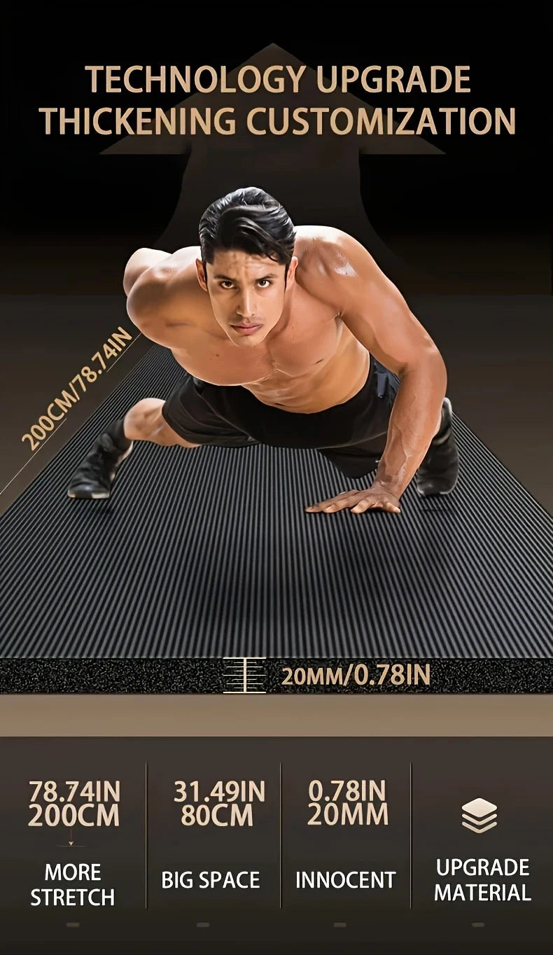 Tapete de ioga NBR de 15/20 mm de espessura, à prova de umidade, antiderrapante, durável, para acampamento, piquenique, 200x80 cm, para exercícios, academia e treino fitness